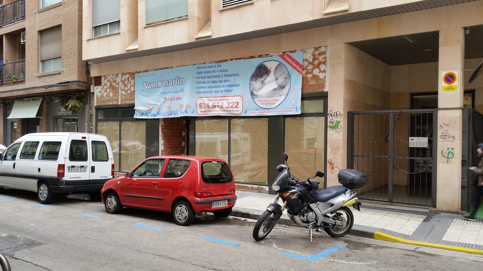 Obra fachada nueva escuela infantil Nemomarlin Paseo de Sagasta
