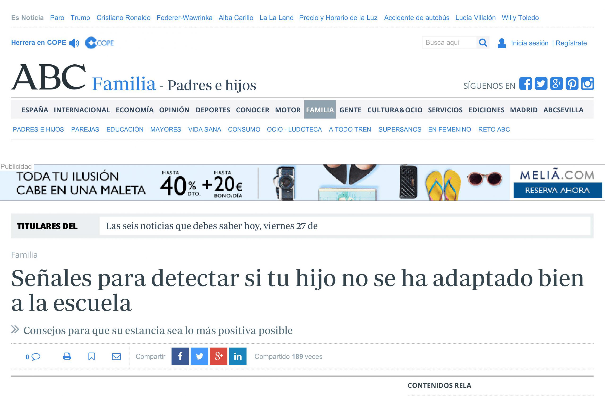 Foto noticia Señales para detectar si tu hijo no se adapta bien a la escula