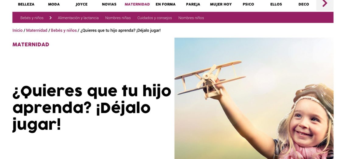 ¿Quieres que tu hijo aprenda? ¡Déjalo jugar!