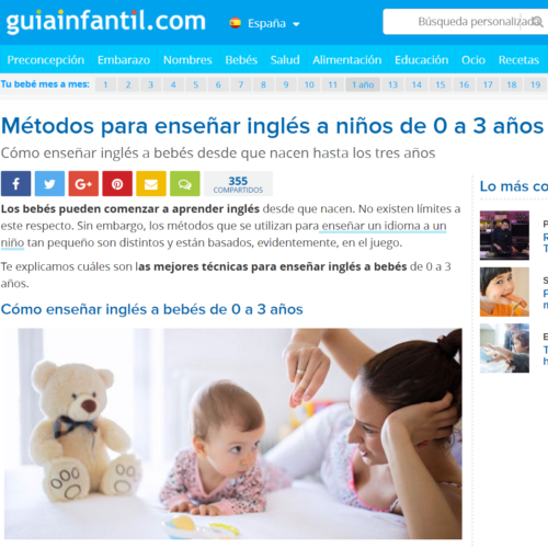 Métodos para enseñar inglés a niños de 0 a 3 años