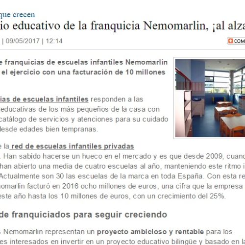 El negocio educativo de la franquicia Nemomarlin, ¡al alza!