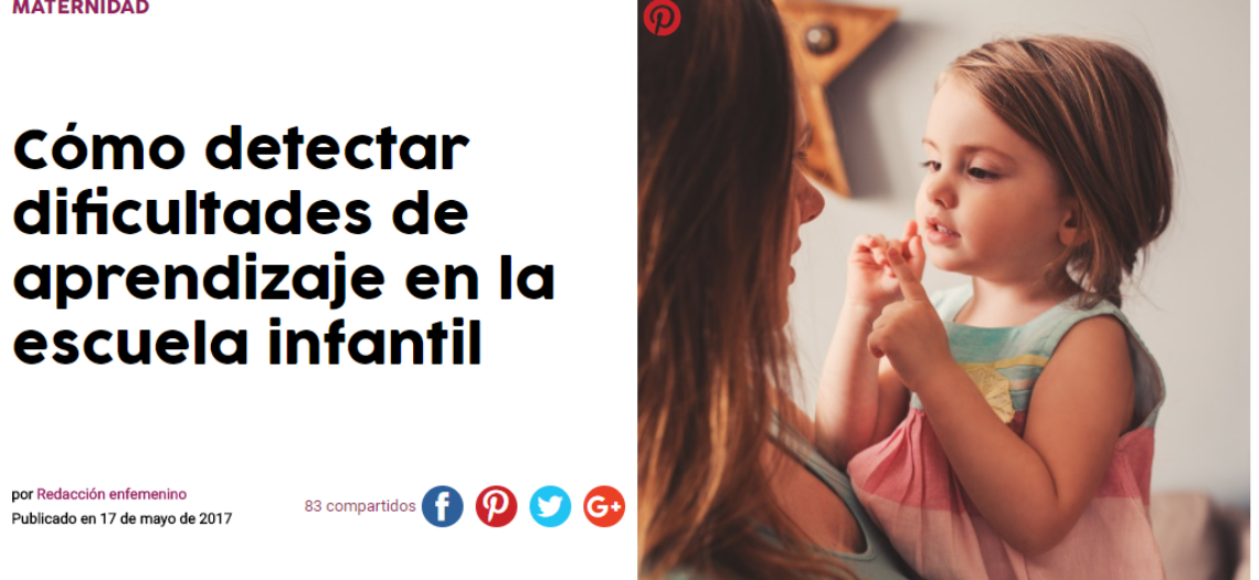 Como detectar dificultades de aprendizaje en la escuela infantil
