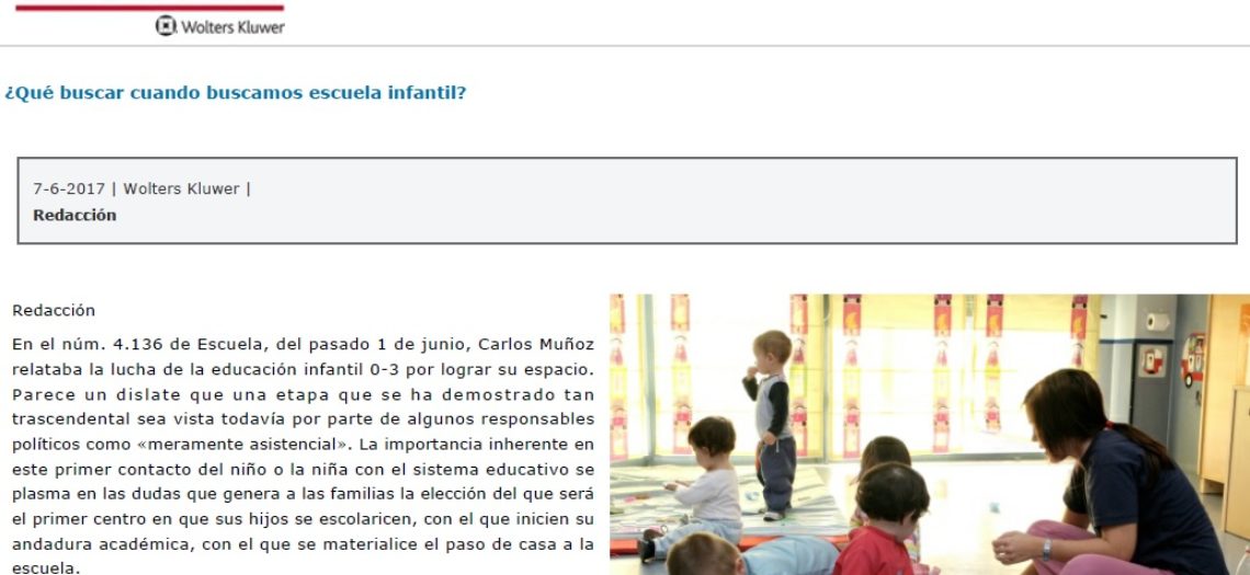 ¿Qué buscar cuando buscamos escuela infantil?