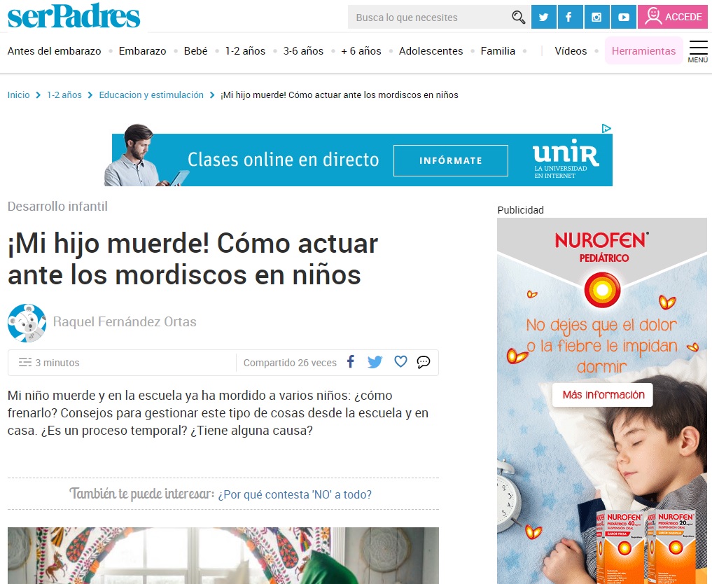 mi hijo muerde guarderia Nemomarlin Pintor Rosales