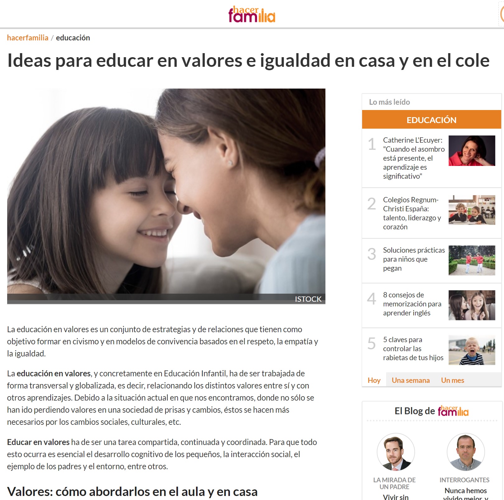 Escuelas Infantiles Nemomarlin_Idea para educar en valores e igualdad
