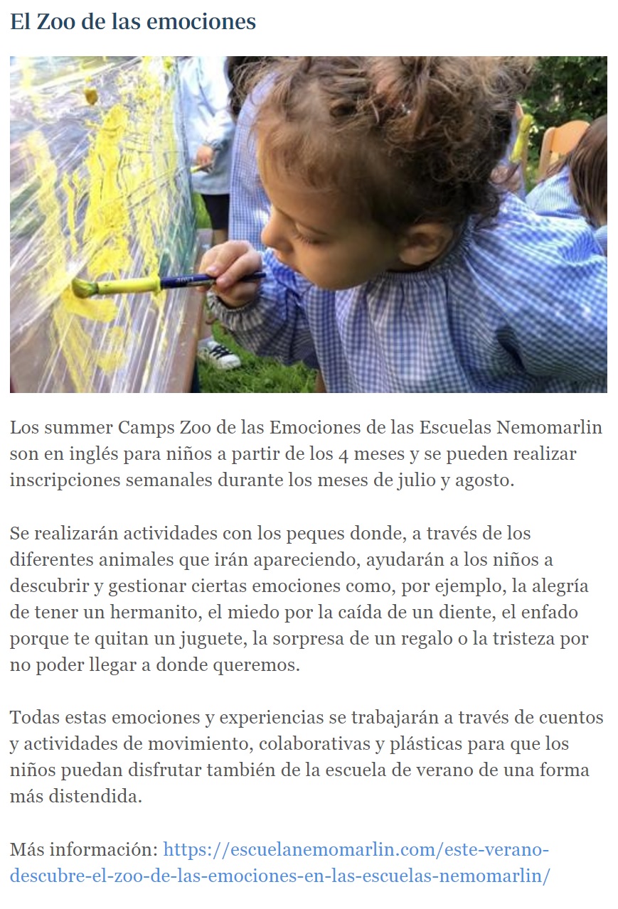 Zoo de las emociones en escuelas Nemomarlin