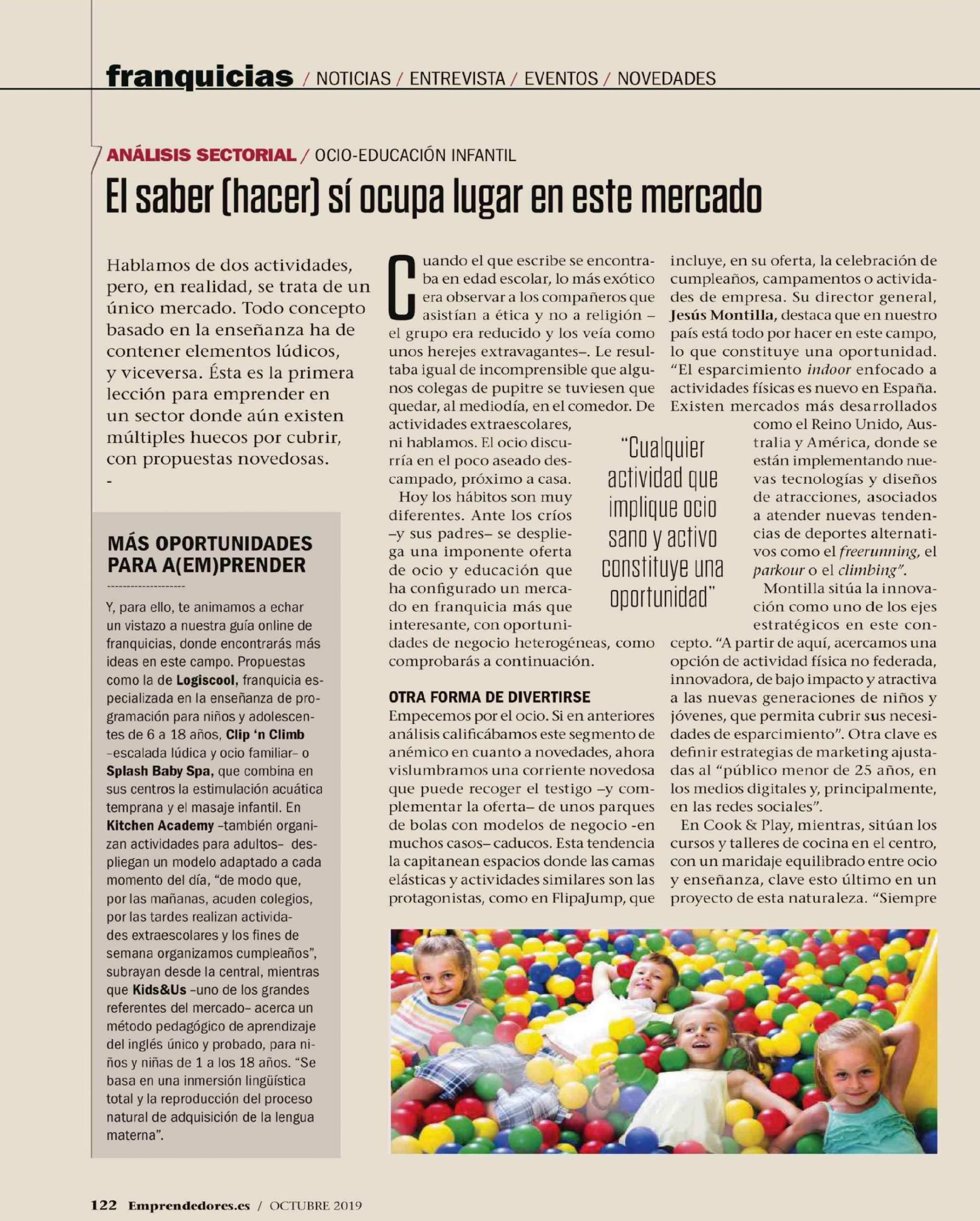 Noticia revista emprendedores sobre analisis sector educación