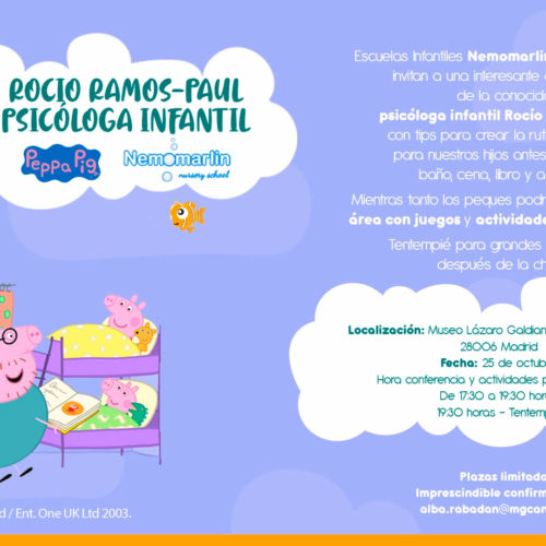 Conferencia Rocío Ramos en colaboración con Nemomarlin y Peppa Pig