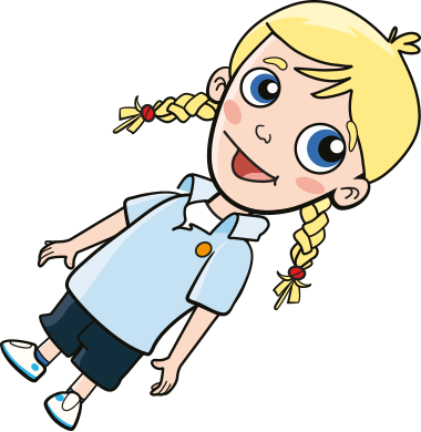 Niña que aparece desde la izquierda