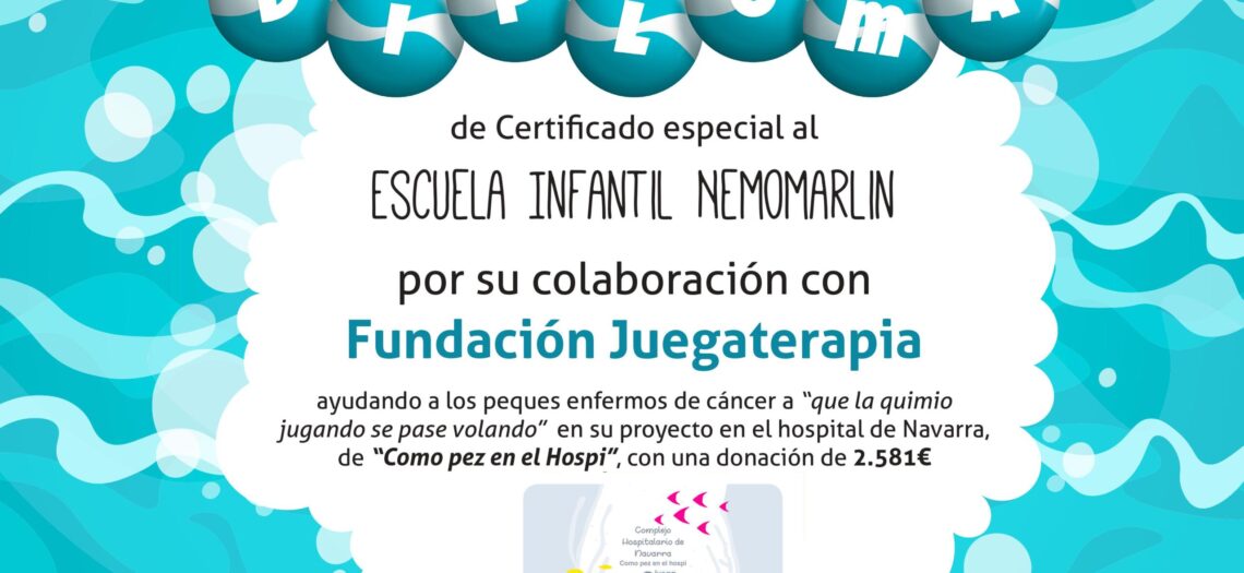Diploma racaudación agendas solidarias para fundación Juegaterapia