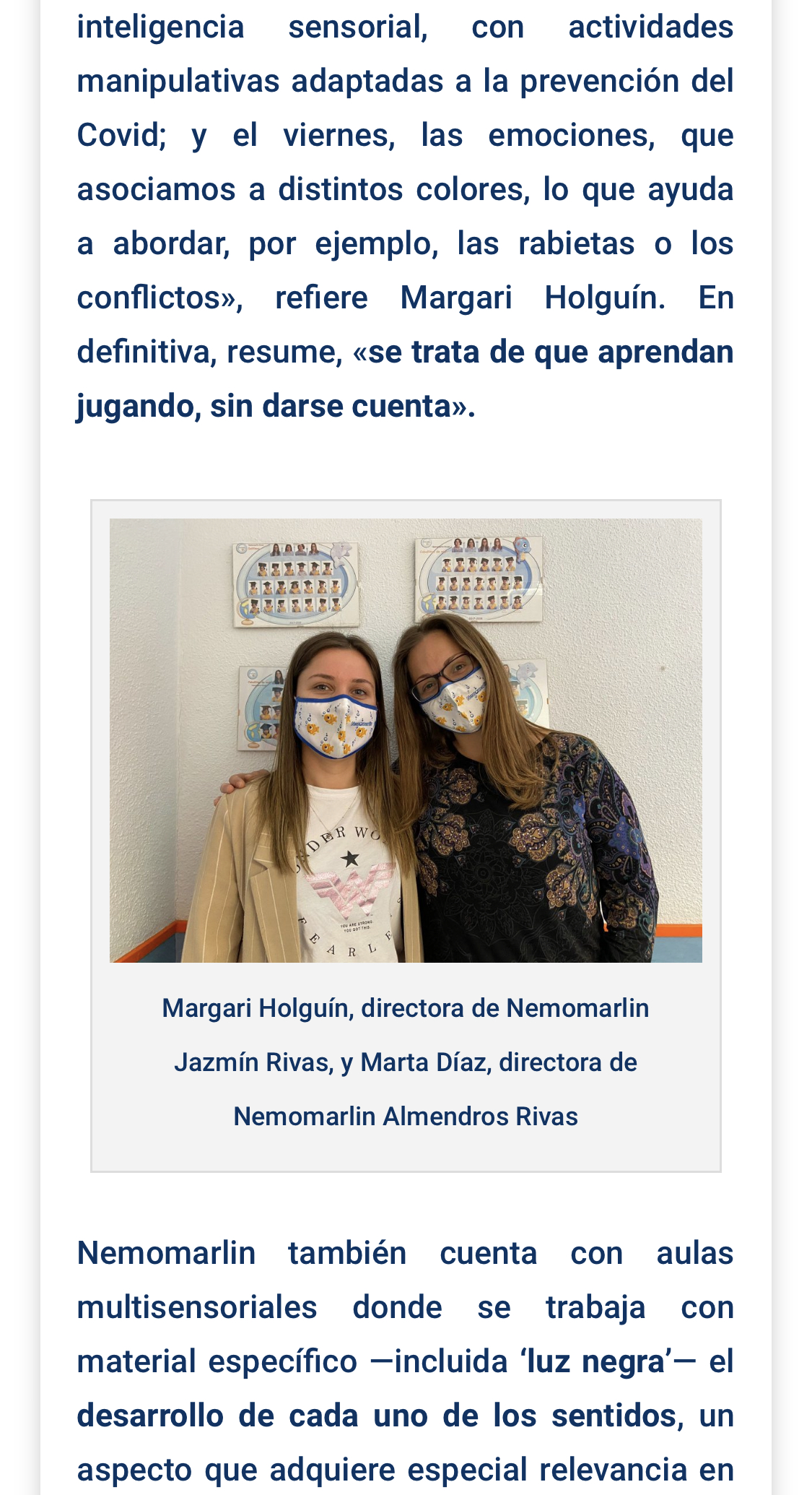 Reportaje Escuela Infantil Nemomarlin Rivas Almendros