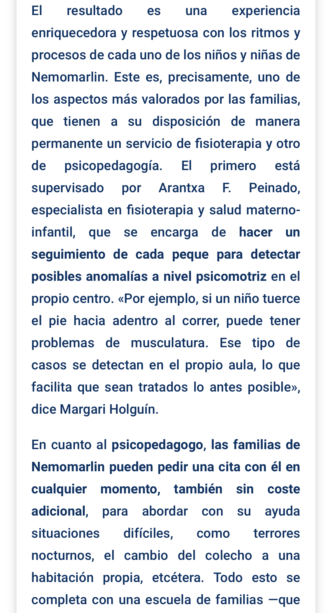 Reportaje Escuela Infantil Nemomarlin Rivas Almendros